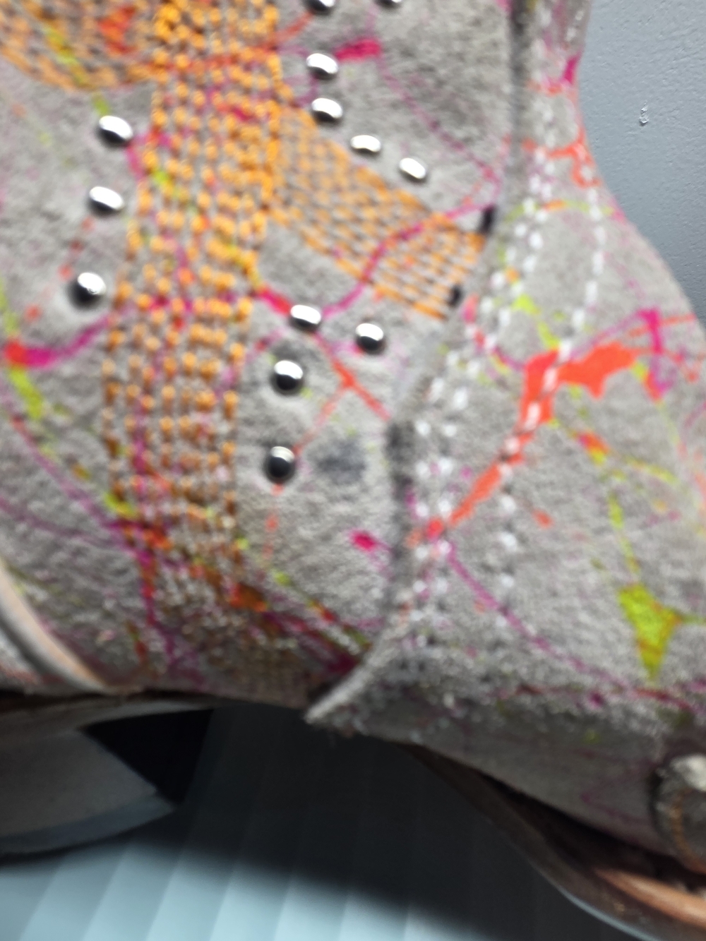 Corral Pink Multicolor Embellished Western Heeled Boots - Picture 6 of 9